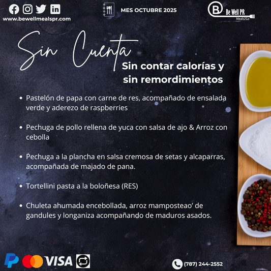 5 Comidas Menú SIN CUENTA- Rotación Mensual